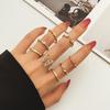 Luxury Diamond Butterfly Carving Jewelry Temperament Elegant Woman Versatile Charm Open Ring Set