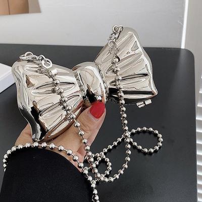 Mini bolso de metal con cadena, bandolera, versátil, decorativo, para ropa, auriculares, bandolera para mujer