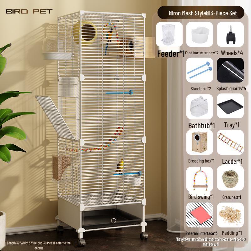 Luxury Large Bird Cage for Cockatiels, Budgerigars, Parrots with Breeding Box