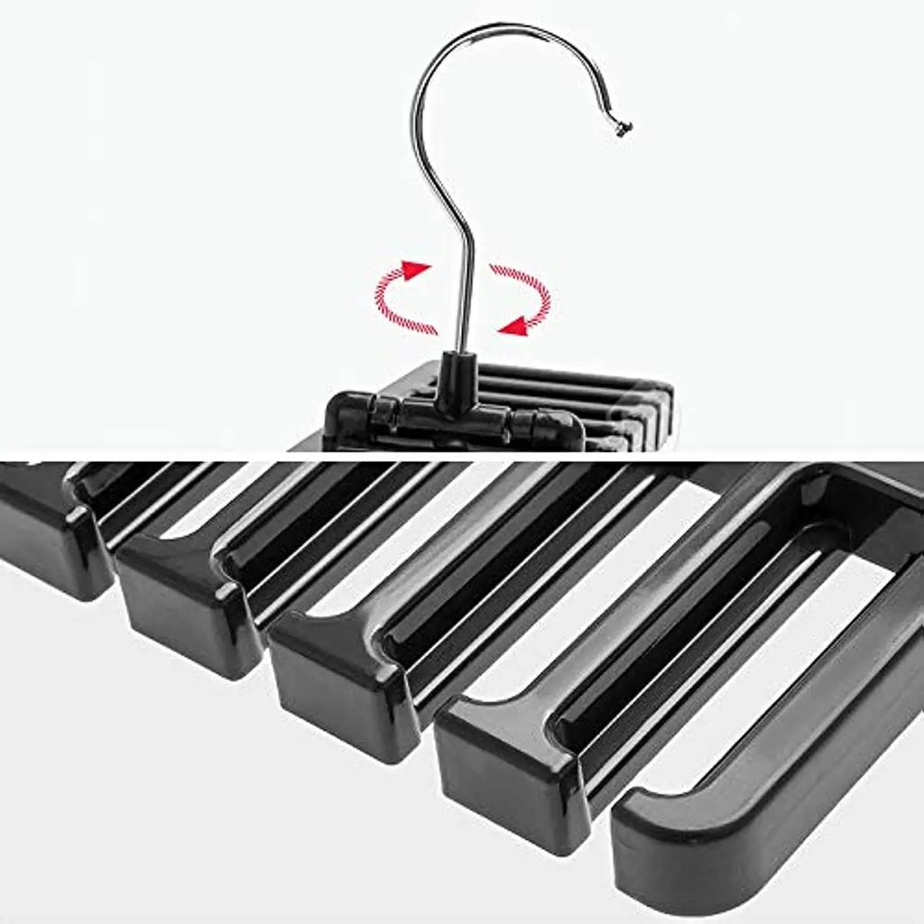 Closet Tie Racks Hangers,Multifunction Scarf Belt Holder Wardrobe Organizer Storage for Men Women Black
