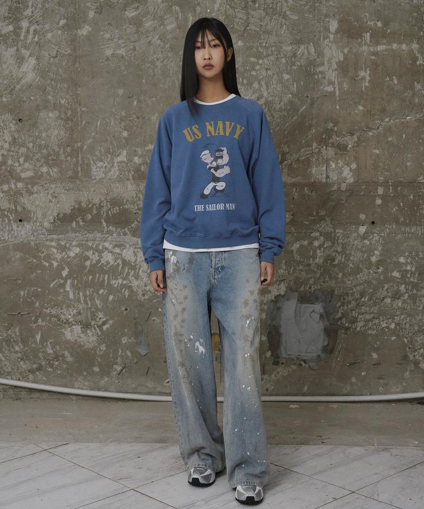 ERER Popeye Raglan Sweatshirt Blue