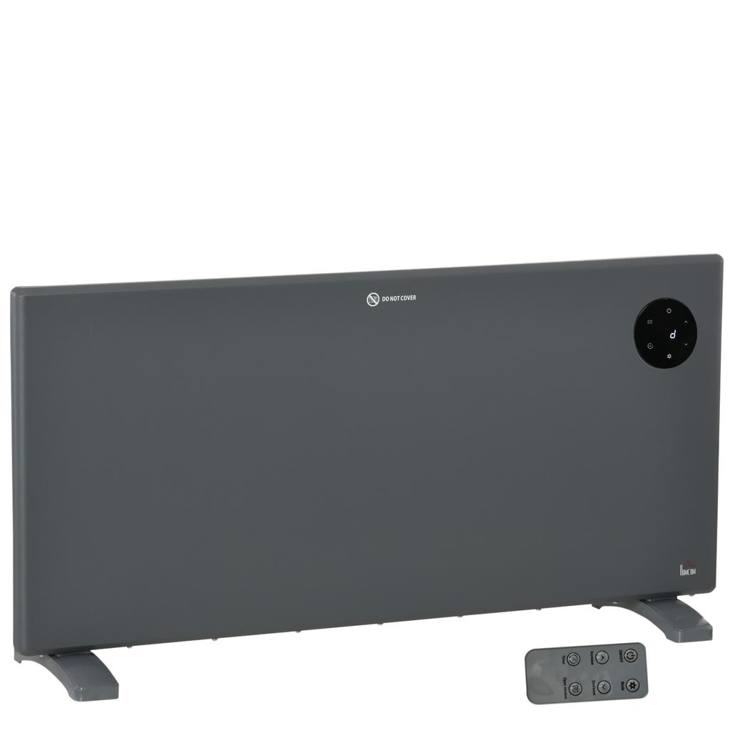 2000W Electric Convector Heater, Freestanding or Wall Mounted, Space Heater with Adjustable Thermostat, Timer, Grey
