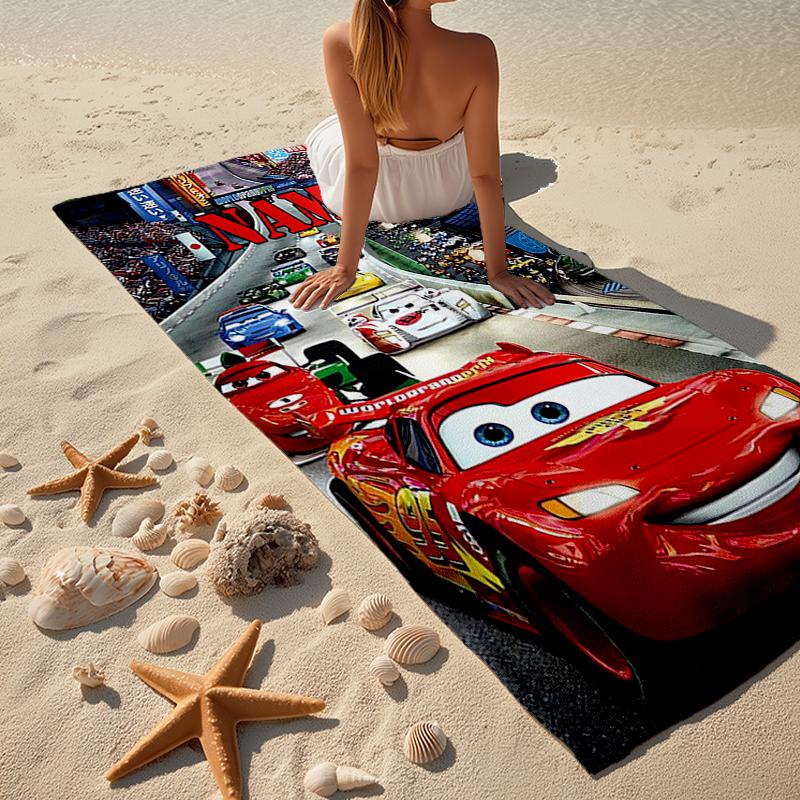 Custom Name Ultra-Soft Beach Towel with Cars Theme,Ideal for Pool - Camping, Diving - Perfect Travel Essential, Vibrant Beach Towel.