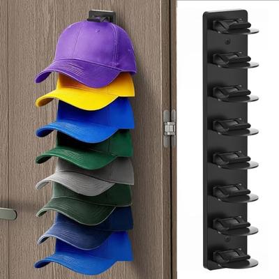 Hat Storage Rack Holds 8 Hats Wall Mountable Space Saving Hat Organizer Large Capacity Rack for Baseball Caps