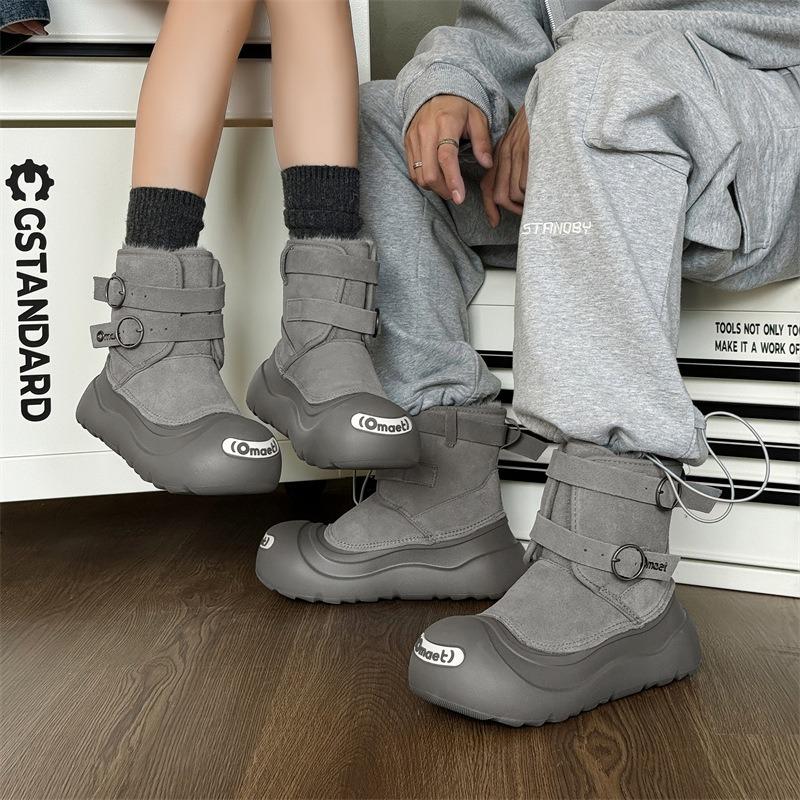 3658 [Ju Jingyi] OMAET Snow Boots Thick-soled Warm Waterproof Big Head Shoes