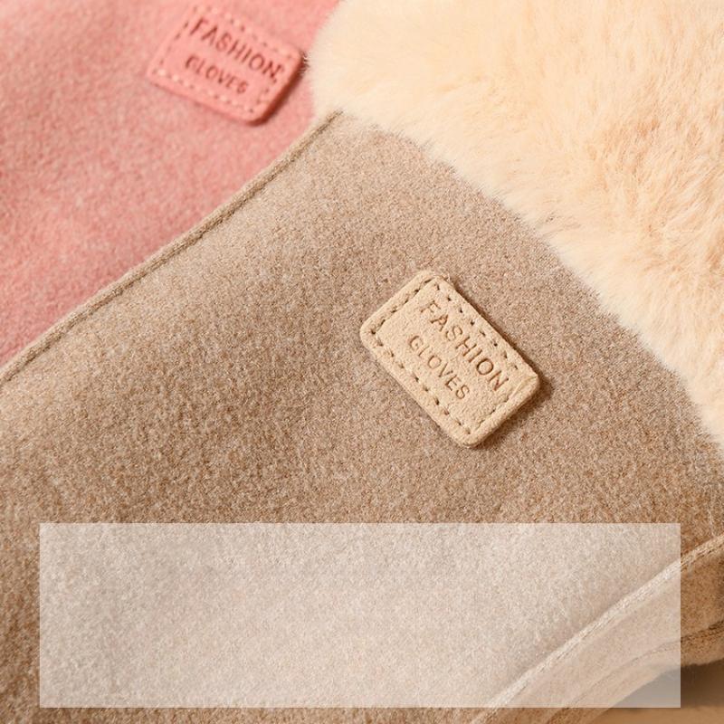 Dámské prstové rukavice s dotykovým displejem Móda Podzim Zima Teplý Tenký kašmír Jednobarevný Cyklistický pohon Elegantní rukavice odolné proti větru