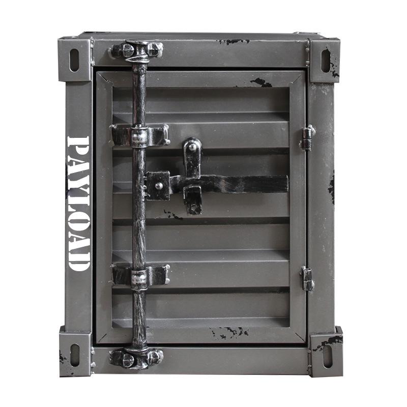 Industrial Iron Art Bedside Cabinet with Lock - Creative Storage Solution for Bedroom