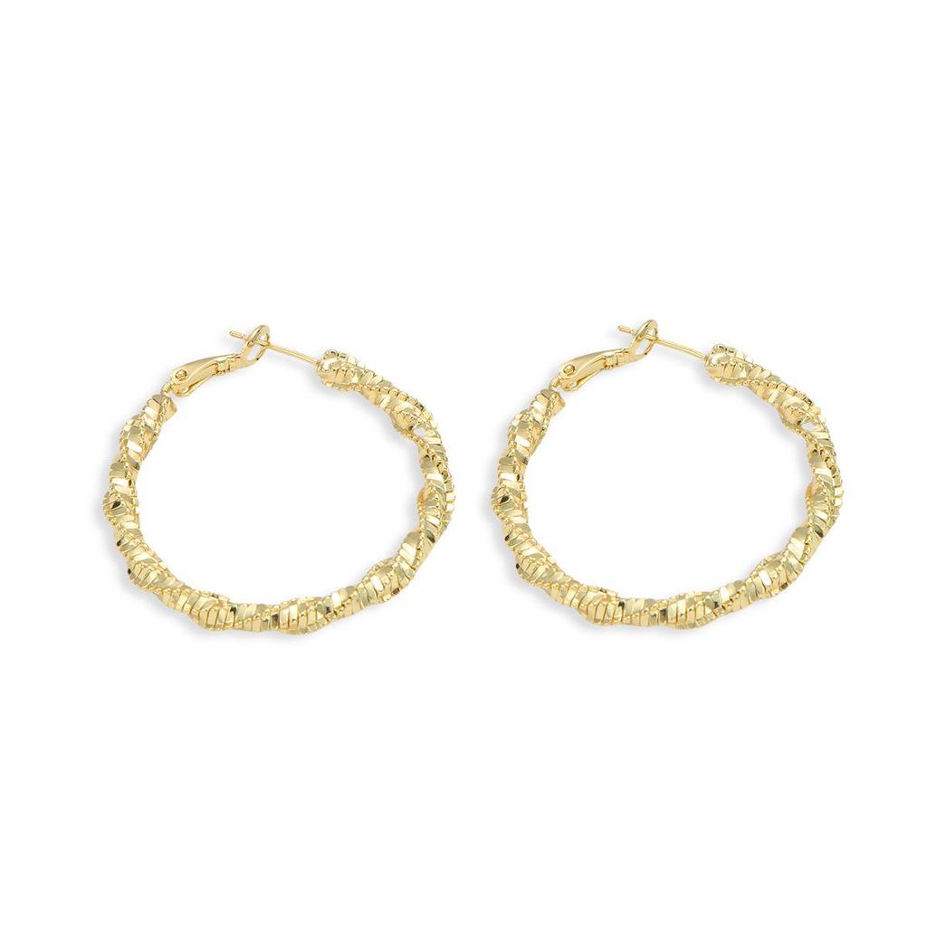 Copper Twisted Texture Gold Ear Cuff Earrings for Women