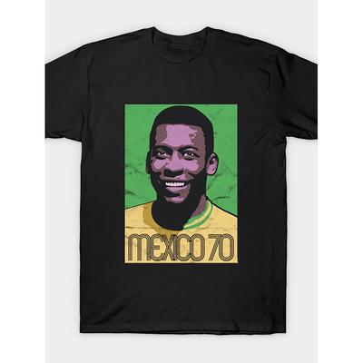 Pele T-Shirt Men'S Black Standard Roundneck Top Christmas Gifts Camping Trips S To 3XL SIZE