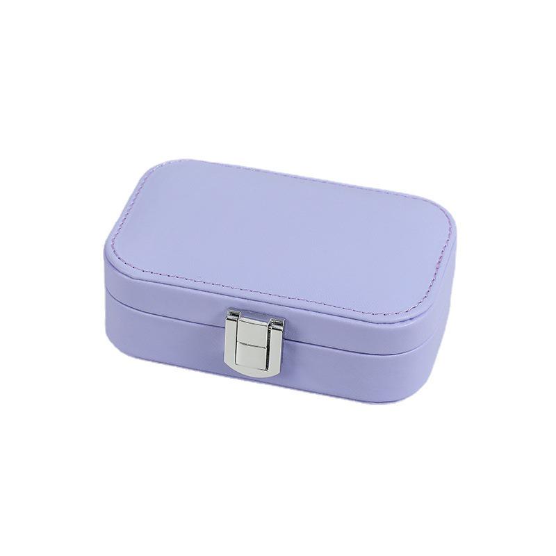 Pastel Double-layer Jewelry Storage Box for Earrings, Rings, and Necklaces - Portable PU Case