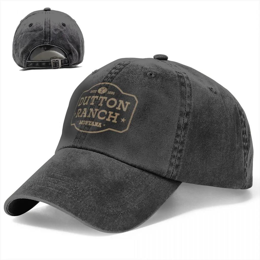 Yellowstone Dutton Ranch Retro Rodeo Design Baseballkappe Lässige Used-Denim Snapback-Kappe Unisex Ganzjahres-Reisekappen Kappe