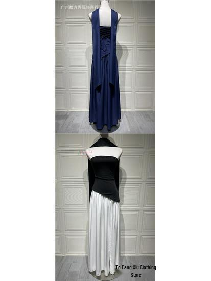 Strapless Long Dress with Slit Skirt