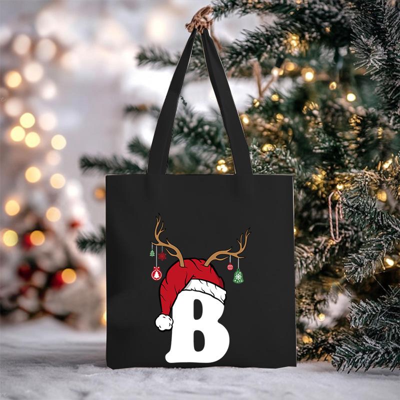 Christmas Letter Print Messenger Bag Student Casual Canvas Bag New