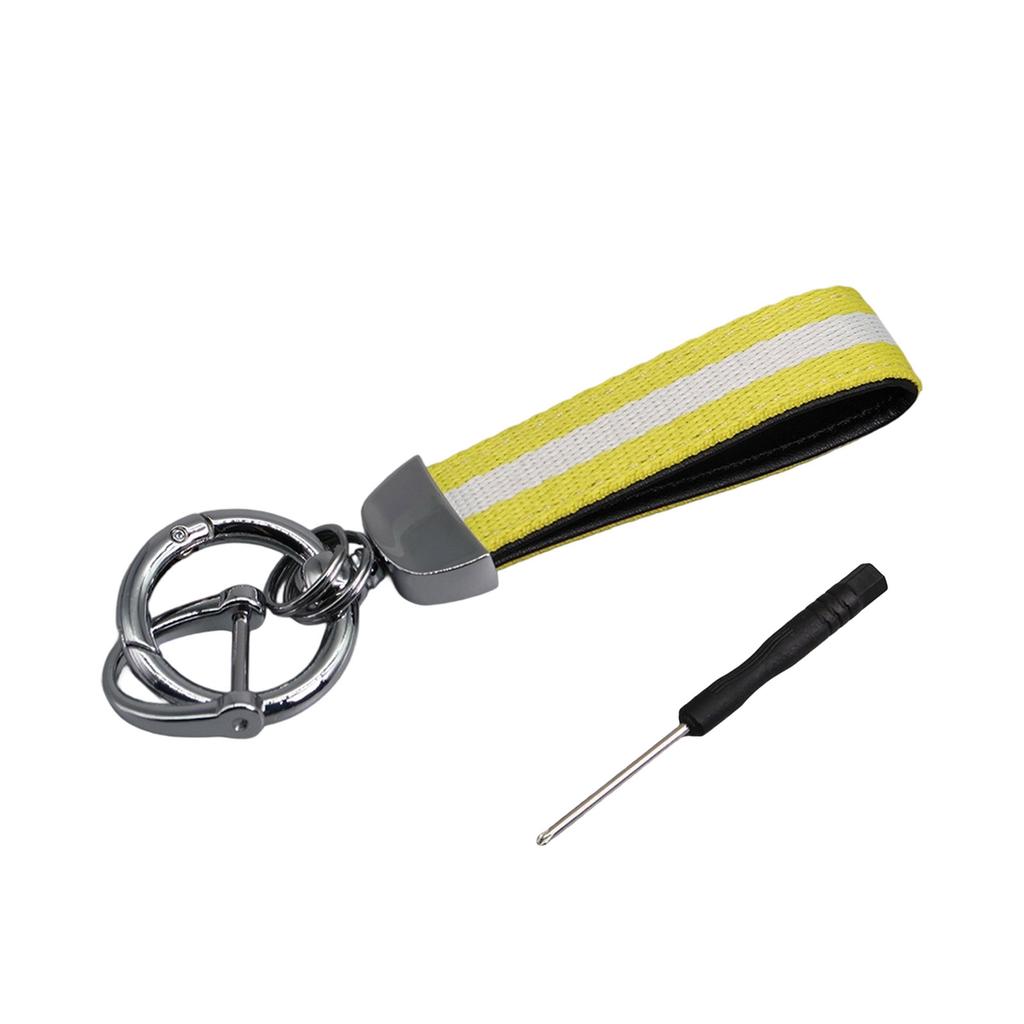 Double Layer Striped Keychain with Ring Universal Fit for Car Keys and Home Keys Durable Multi Color Design