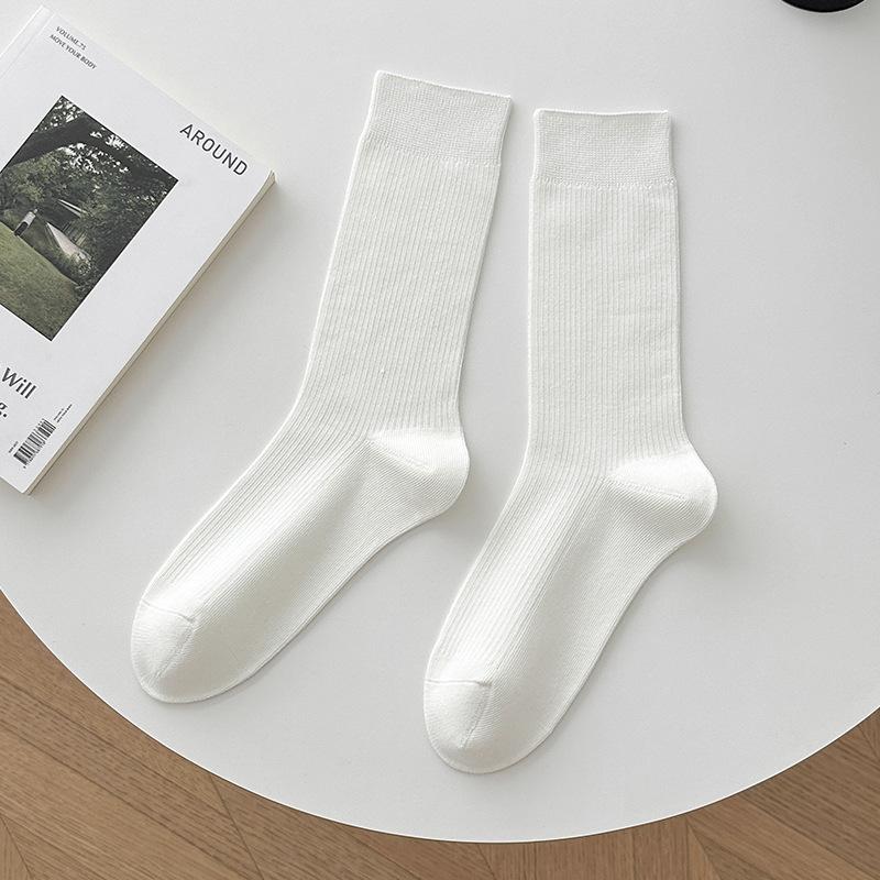 

Dui Dui Socks Women s Autumn and Winter Solid-color Cotton Socks, Long Socks, Trendy and Versatile Women s Socks, College Style Thigh-high Socks 1 pair білий