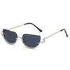 European and American Metal Frame Sunglasses Women's UV400 Anti-ultraviolet Cat Eye Sunglasses Advanced Cross-border