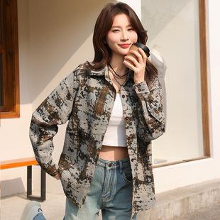 Women's Spot Medium and Long Plaid Shirt Spring and Autumn Korean Version Loose and Thin Versatile Women's Shirt Women's Wholesale Long Sleeves