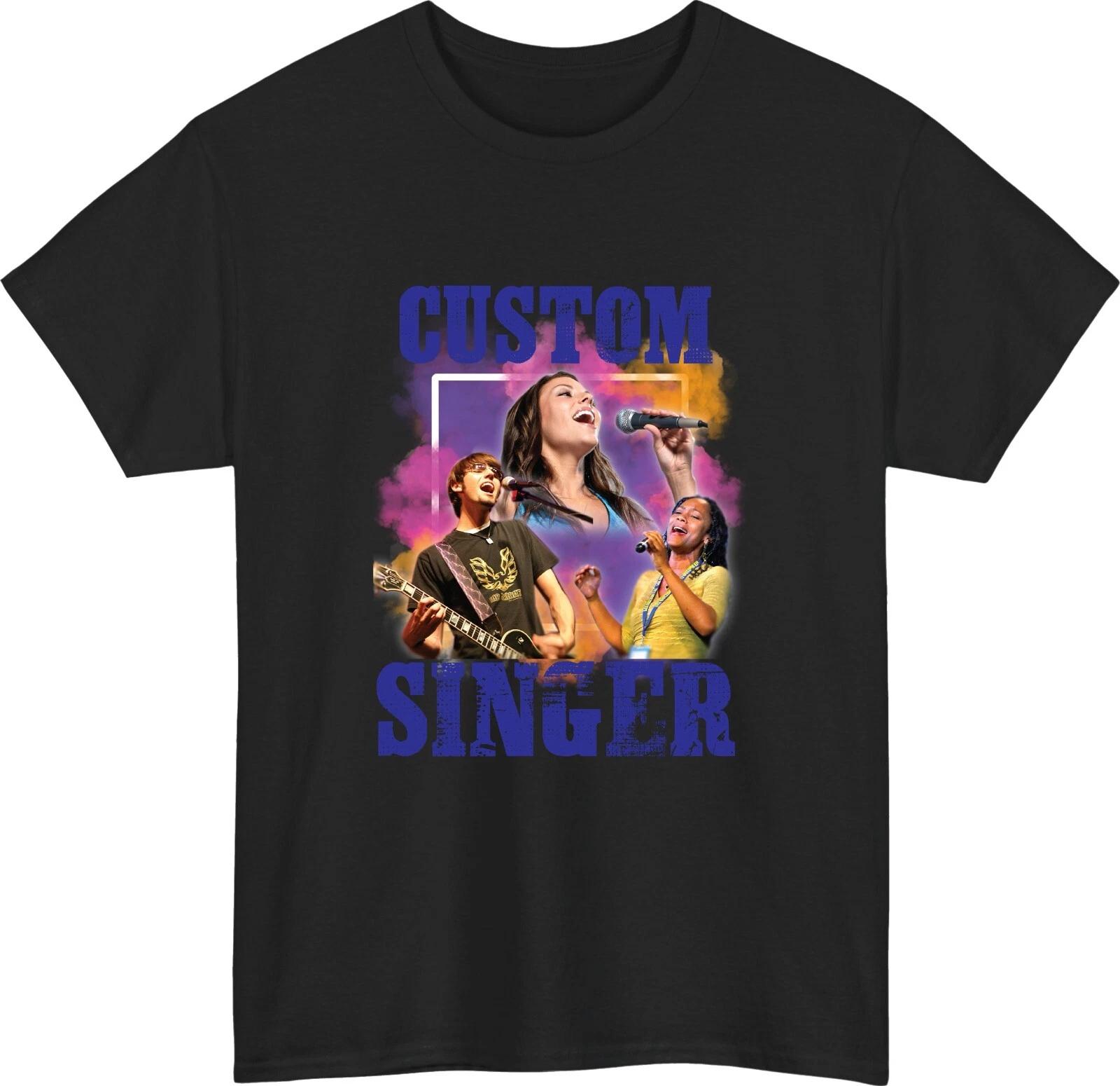Personalised Bootleg Music 100% Cotton T-shirt Mens Tees Top – Custom Photo Concert for Musicians Tee Top 4XL