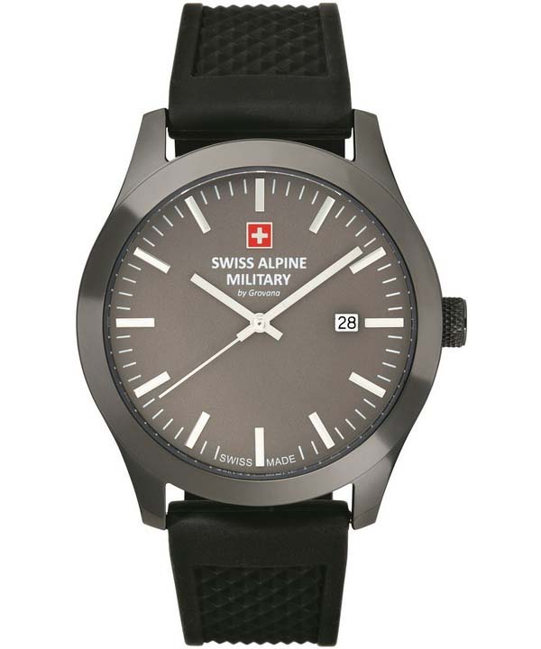 

Swiss Alpine Military Combat Basic Каучуковый ремешок Антрацитовый циферблат Кварцевые 7055.1898 100М Мужские часы
