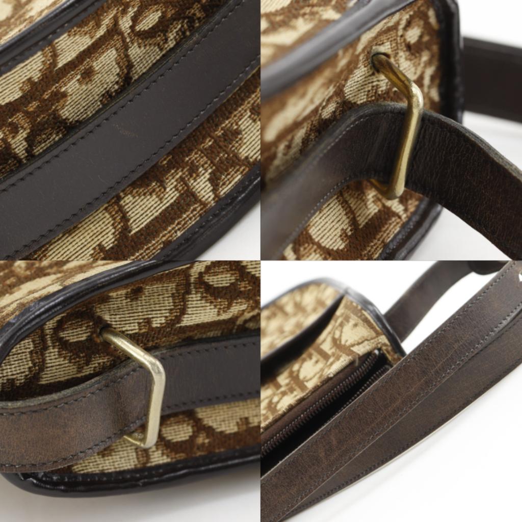 Dior Trotter Shoulder Bag CD logo vintage Brown canvas Women Used