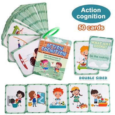 Bambini Azione Cognizione Carte Divertenti Q&A Apprendimento Aula Interazione Aiuti Insegnamento Inglese Giocattoli Educativi Materiale Montessori