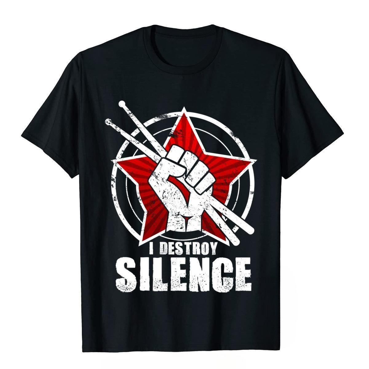 Drummer Fist I Destroy Silence Rock Music T-shirt XXL