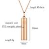 Gold Titanium Steel Meditation Pendant Necklace - Hand Polished Stainless Steel Jewelry