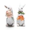 Cute Easter Rabbit Eggs Table Ornaments Bunny Holding Carrots Party Kid Gift Happy Easter Party Decoration for Home Courtyard Garden 2024