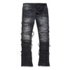 Men's Casual Mid-Rise Washed Trousers Retro Straight Slim Fashion Jeans