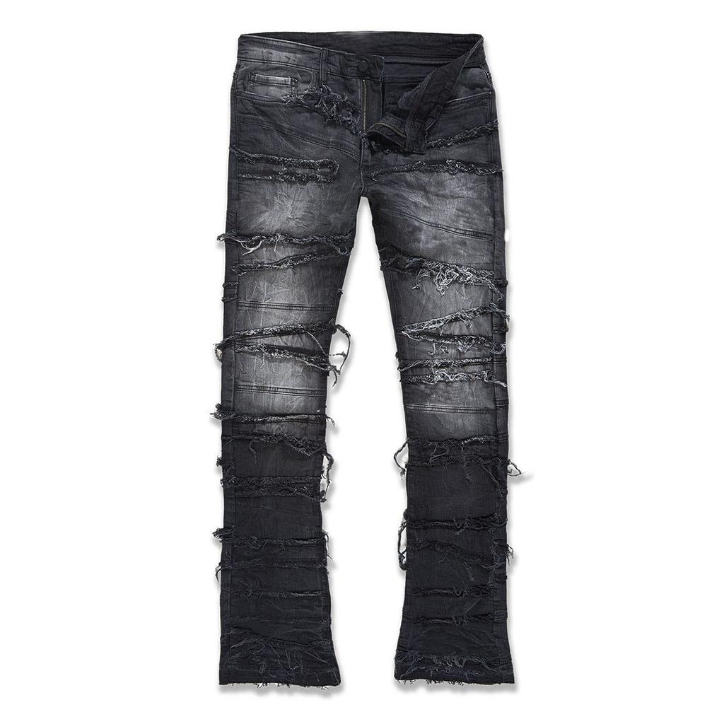 Men's Casual Mid-Rise Washed Trousers Retro Straight Slim Fashion Jeans