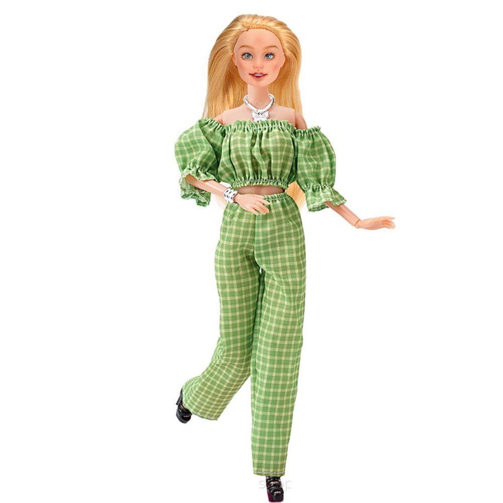 Handmade Fashion Doll Pants Casual Wear Bubble Sleeves Tops Girl Party Clothes for 30cm Dolls