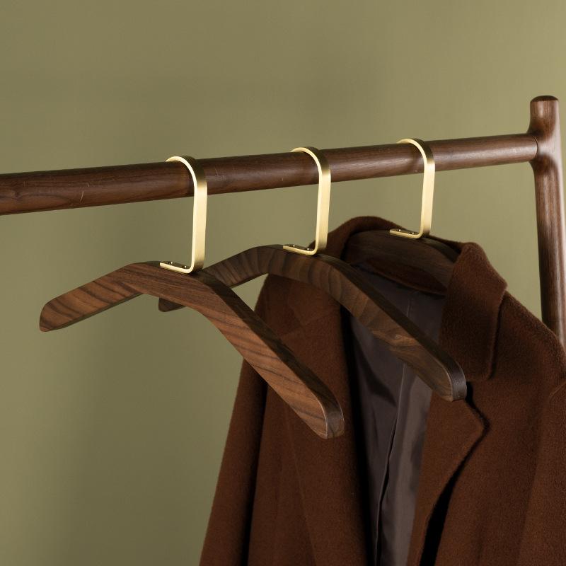 

Retro Coat Hangers Wooden+Metal Design Coat Hanger Thicken Width Durable Clothes Display Hanging Rack Storage Clotheshorse 1pc