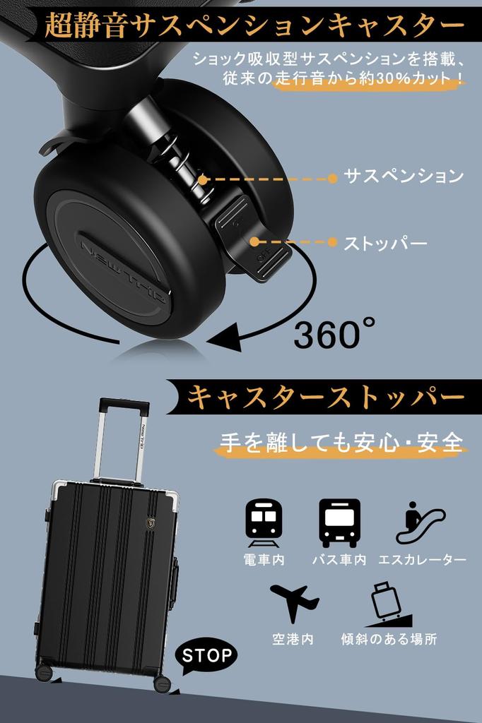 Koffer Tragetasche Aluminiumrahmen Typ Leise Rollen Stopper inklusive PC-Material Stoßfest TSA-Schloss Versteckter Haken Geschäftlich Geschäftsreisen Reisen