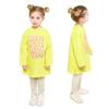 Koreanisches Design Kinder Gelbes Outfit Set Baumwolle Oberteil Hose Kinder Freizeitkleidung