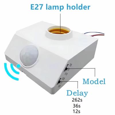 E27 LED 220V 110V PIR Motion Sensor White Switch 120° 2-6m Human Body Sensor Lamp Holder for Home Lighting Corridor Stairs Room