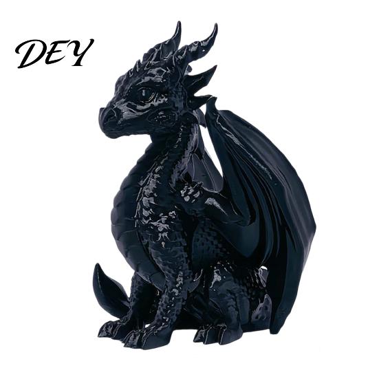 Décor de Créature Fantastique Réaliste Statue de Dragon Imprimée en 3D, Figurine Ailée, Sculpture Ornementale Créative Mythique pour Bureau à Domicile