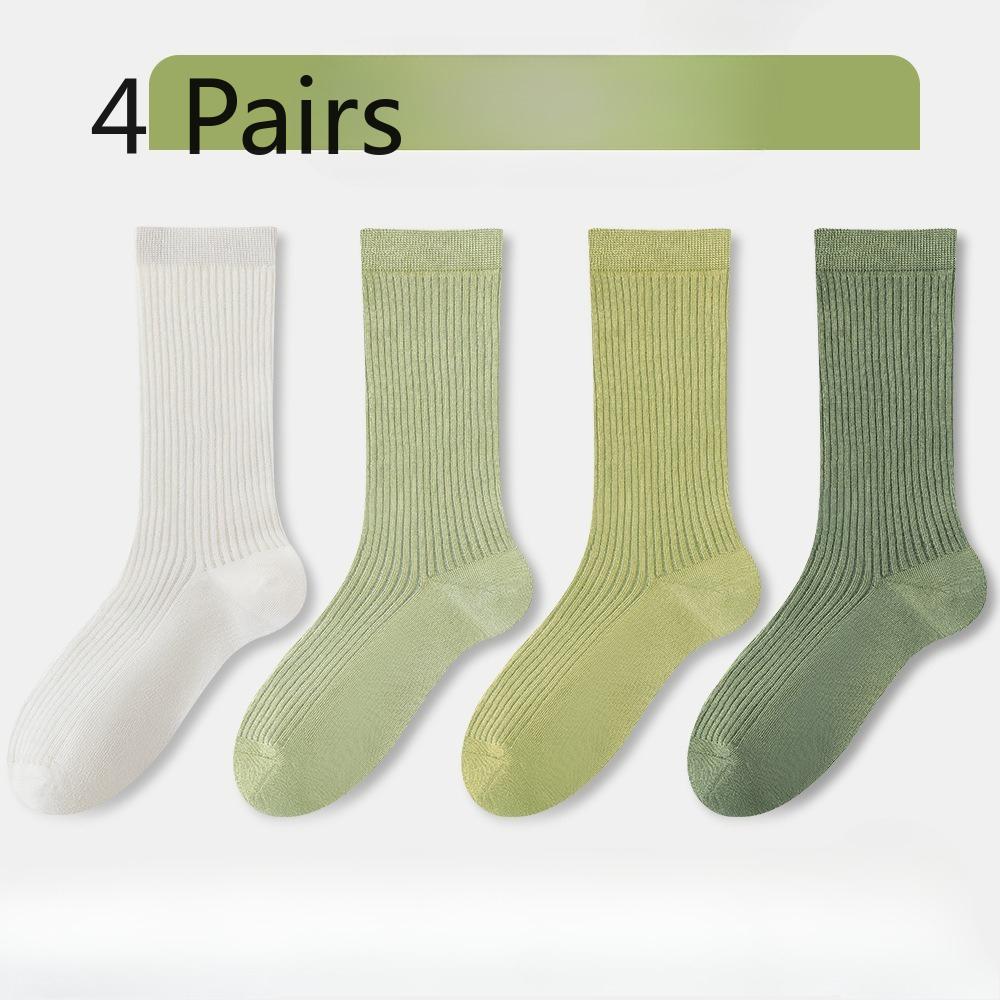 4 Pairs of Women's Summer Ultra Thin Cool Antibacterial Boneless Tube Stack Socks