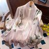 Luxury Brand 100% Real Silk Scarf Women Designer Shawls and Wraps Elegant Floral Print Pashmina Soft Long Scarves Femme Hijab