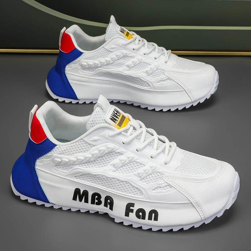 

Men s shoes 2025 new summer mesh versatile breathable sports and leisure white shoes inner height increase running dad shoes 39