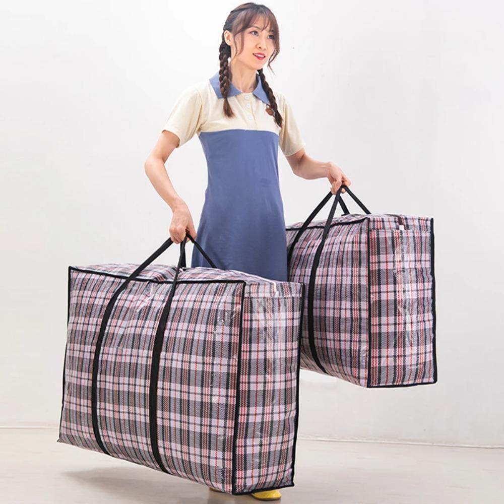 Extra large hand-held folding travel bag thickening large capacity waterproof luggage storage bag, moving packing  woven bag