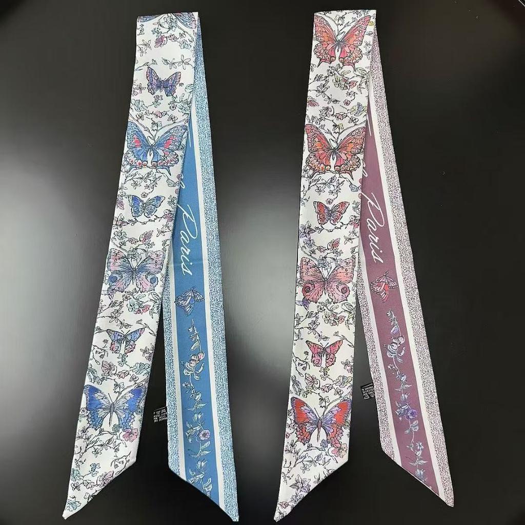 2025 New Design  Scarf Women Luxury Brand Scarf Skinny Bag Silk Scarves Foulard Hair Neckerchief Headband For Ladies