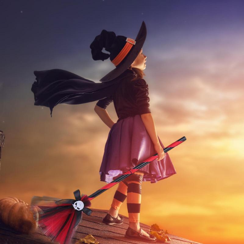 Kostium Wiedźmy na Halloween Miotła Kapelusz Wiedźmy Trzon Miotały Dla Dzieci Kostium Odgrywanie Ról Impreza Tematyczna Cosplay Kapelusz Wiedźmy Trzon Miotały Do Domu