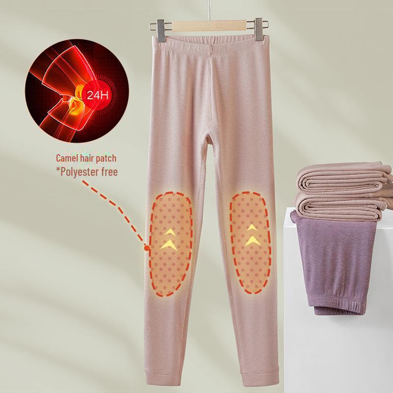 Kardigan damski pluszowy termiczny z naszywką z sierści wielbłądziej na jesień/zimę - wiek średni do starszego