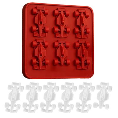 16x16cm Silicone Ice Mold 6-Grid Silicone Ice Molds For Freezer Reusable Easy Release Cube Maker Kitchen Gadgets Race Car Shape