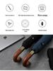 PARACHASE Windproof Auto Open/Close Umbrella with Wooden Curved Handle and Ten Ribs for Two People