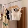 Women's Summer Versatile Short Vest with Chest Pads, Spice Girl Navel Sexy Bottom Small Vest Women
