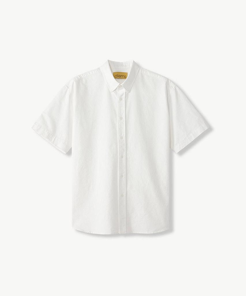 STCO Diems High-Density Washed Oxford Short Sleeve Shirt White (Oversized)_Ddsvb65Osw