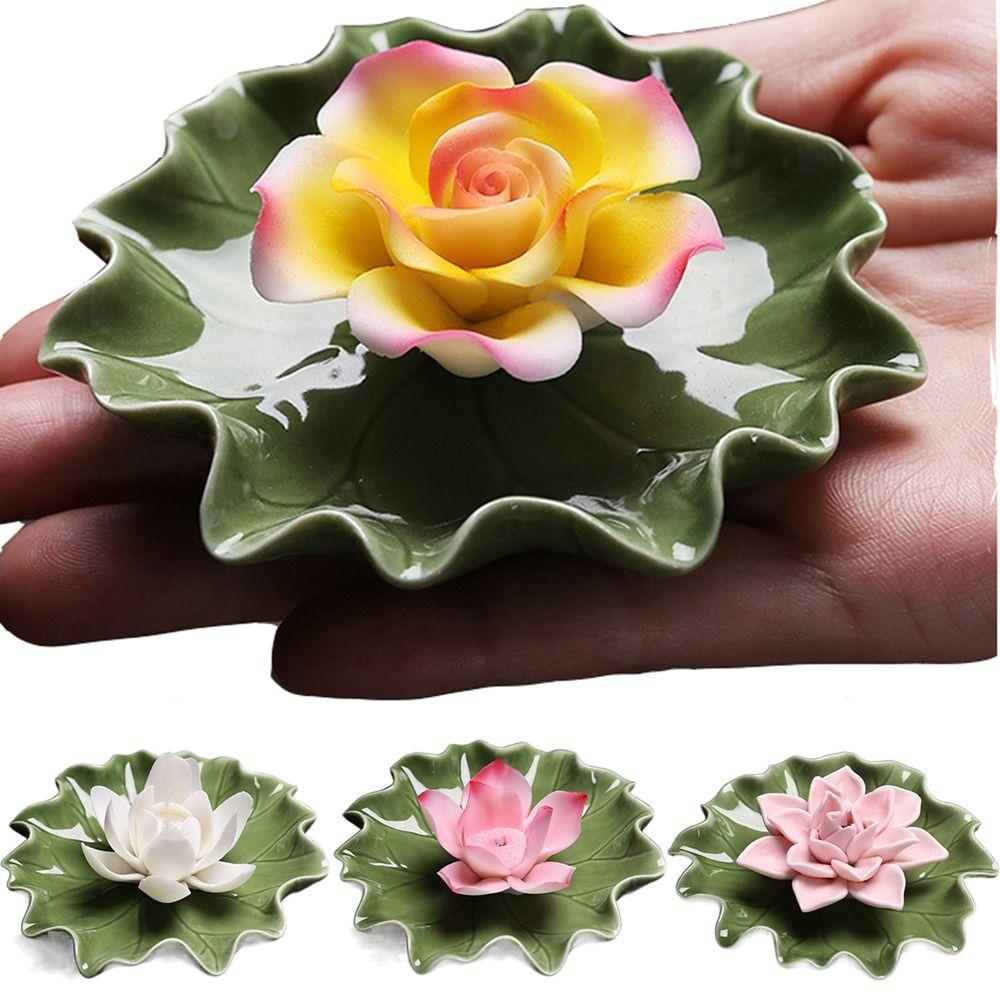 Handicraft Ceramic Incense Insert Holder Flower Statue Heat-resistant Aromatherapy Burner Durable Non-sticky