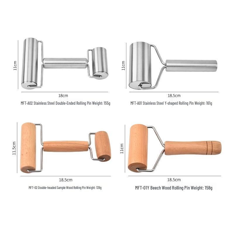 Non-stick Stainless Steel T-shaped Rolling Pin for Dough & Dumpling Wrappers