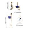 Chic Asymmetric Ear Studs Niche Moon Planet Astronaut Dangle Earrings Gift for Anniversary Birthday Graduation Christmas